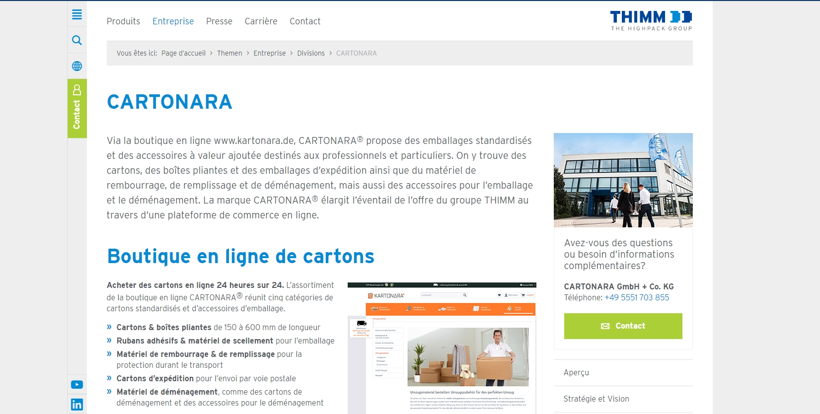 Une start-up boutique en ligne de Thimm qui explose